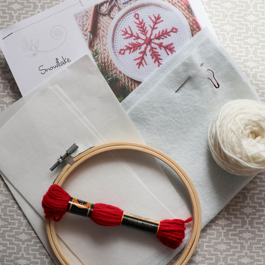 Snowflake - embroidery on crochet kit
