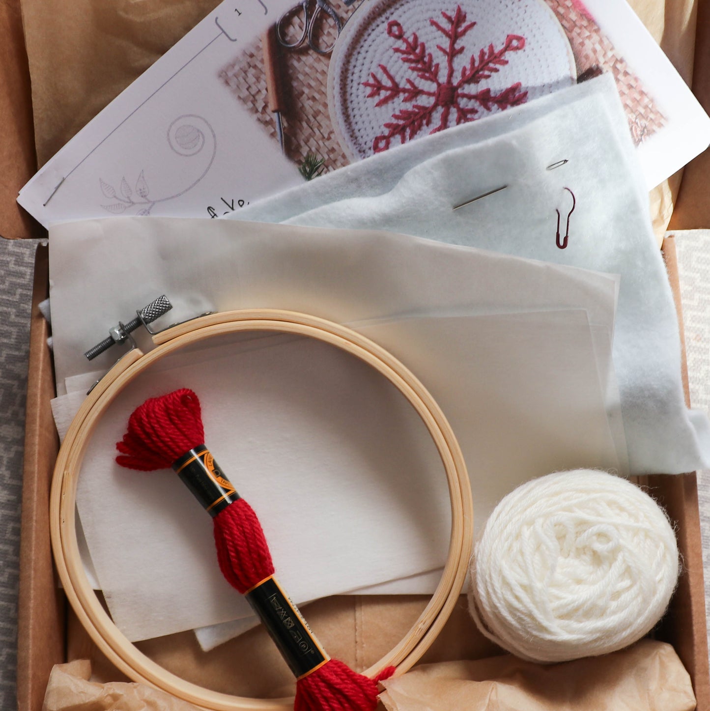 Snowflake - embroidery on crochet kit