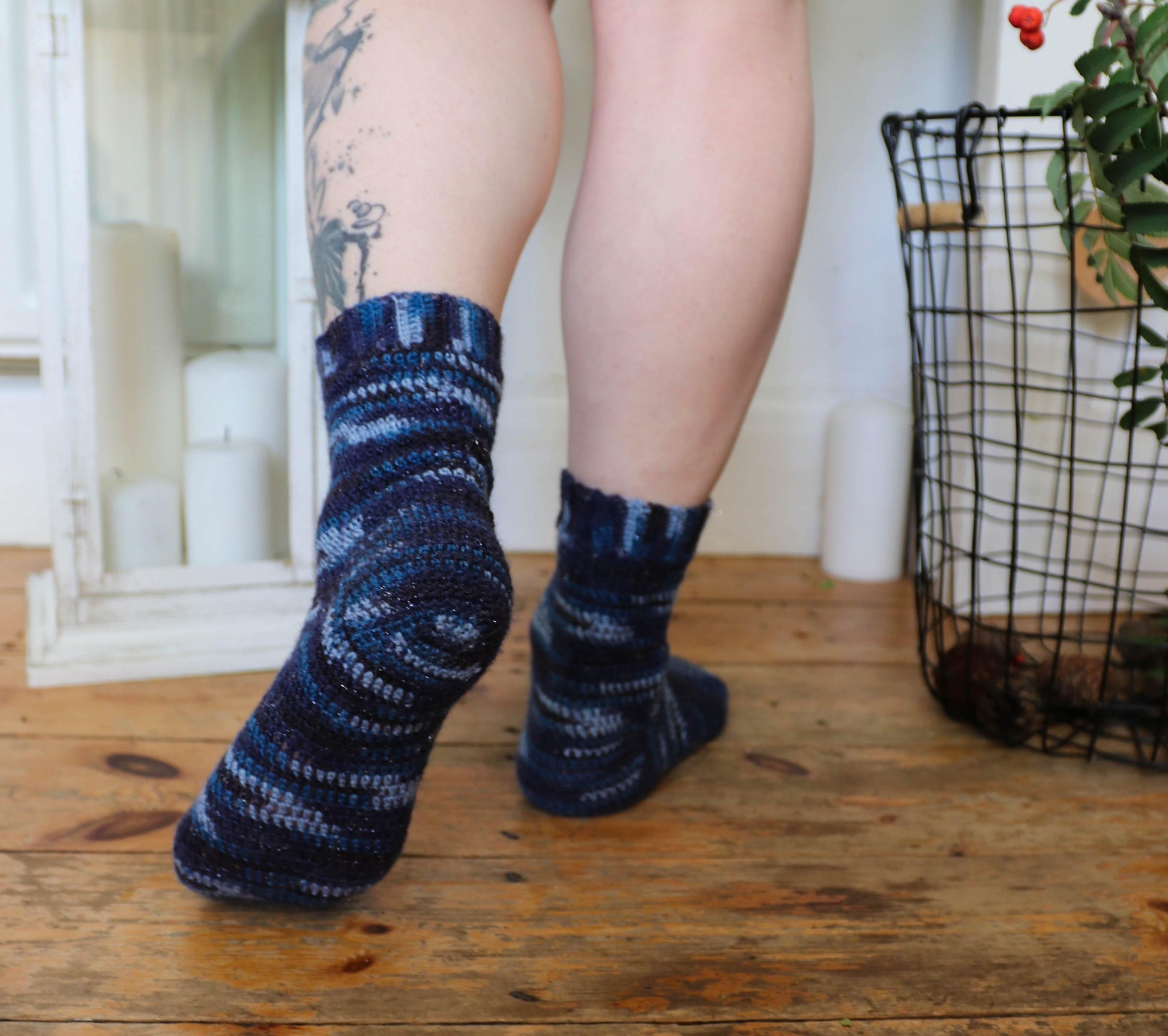 Basic crochet socks with heel flap - Moochka