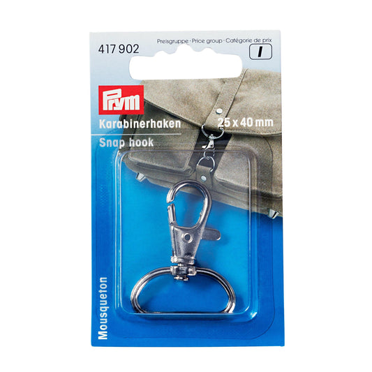 Prym Snap hook 25 x 40mm, silver-coloured - Moochka