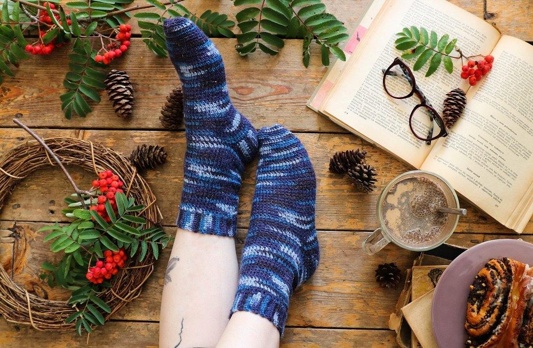 Basic crochet socks with heel flap - Moochka